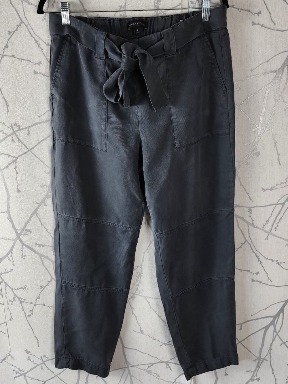 Banana Republic Dark Gray 100% Tencel Belted Pull On Pants